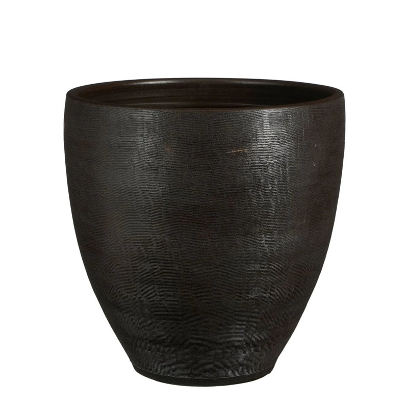 Anniesha Ceramic Pot Planter, 37cm H x 35cm W x 35cm D, Anthracite