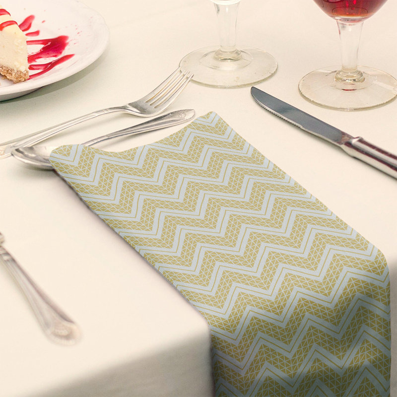 Stephenie Cotton Chevron Square Napkin, 0.1" H x 22" W x 22" D, Peach, Poly Twill