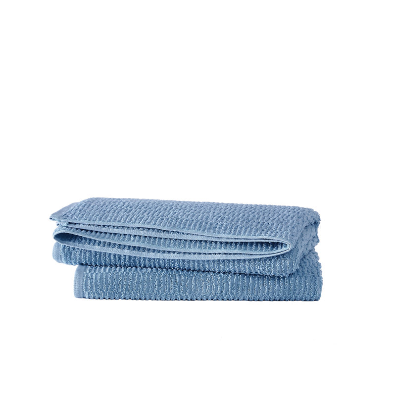  Textured Quick Dry Bath Towel Set, Blue