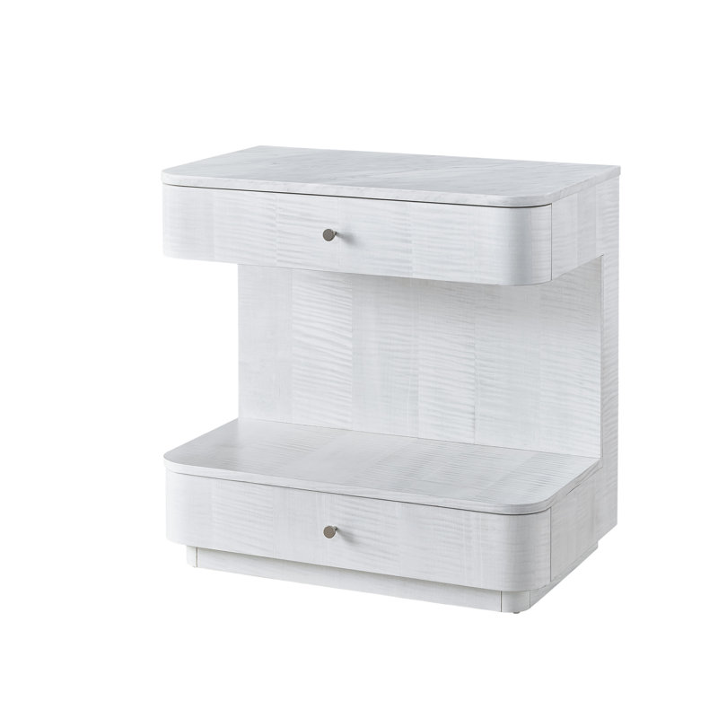 30" White Carrara Stone Top Paris Nightstand