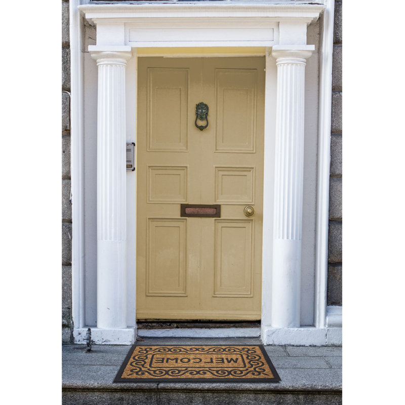 Coco défilement 30 po x 18 po tapis de porte extérieur antidérapant Hephaestus