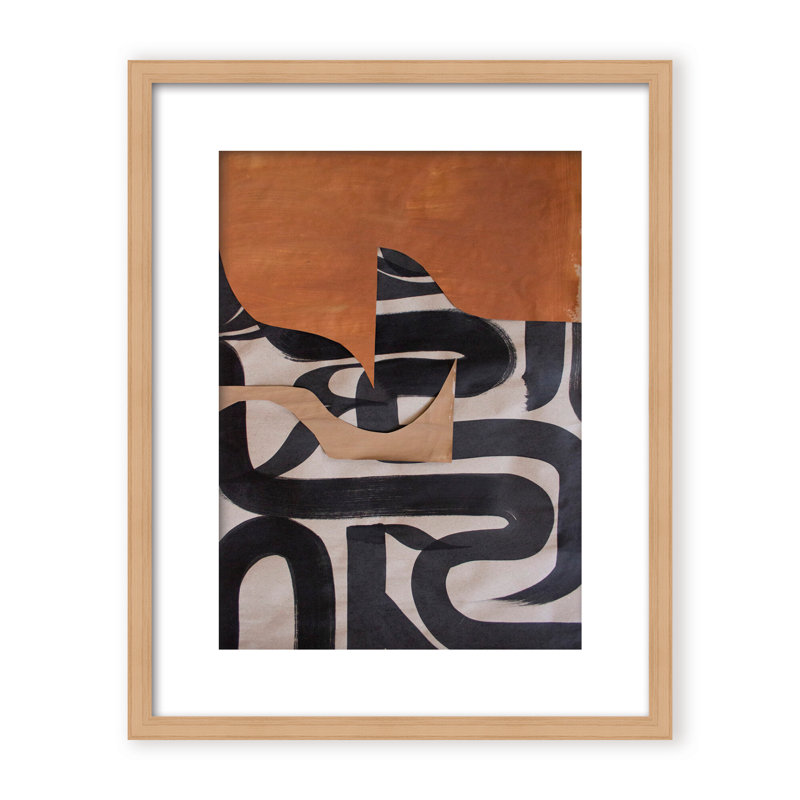 Gai: A Symphony Of Abstraction, 24" H x 16" W x 1.125" D, Framed Matted Print, Gold