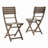 Outdoor 3Pc Half-Round Folding Acacia Wood Bistro Set: Weather-Resistant, Space-Saving