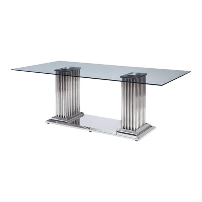 Apenai Rectangle Dining Table with Glass Top