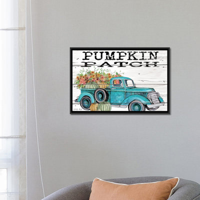 «Pumpkin Patch Truck», reproduction d'art sur toile encadrée