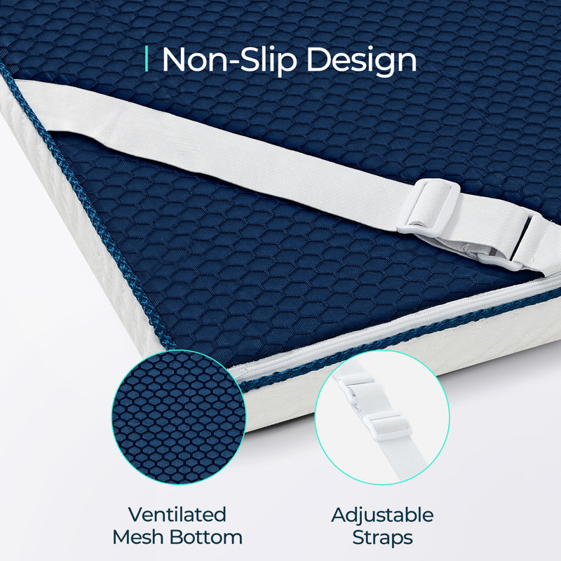 2 Inch Memory Foam Mattress Topper With Tencel Cover, Full XL, 2"