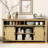 59.3 - Inch Sideboard With Sliding Barn Inspired Doors, Mesh , And Practical Storage Arrangement Style , Panels, Easy Reach Open