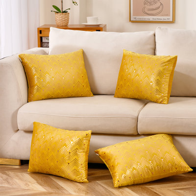 Coussin Velvet Throw  Pillow Cover with Geometric pattern