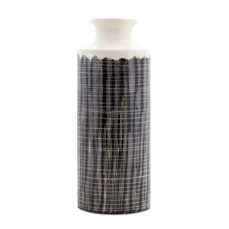 Vase de table en terre cuite Merrillan, Noir, H 19,25 po x l 9,5 po x P 9,5 po