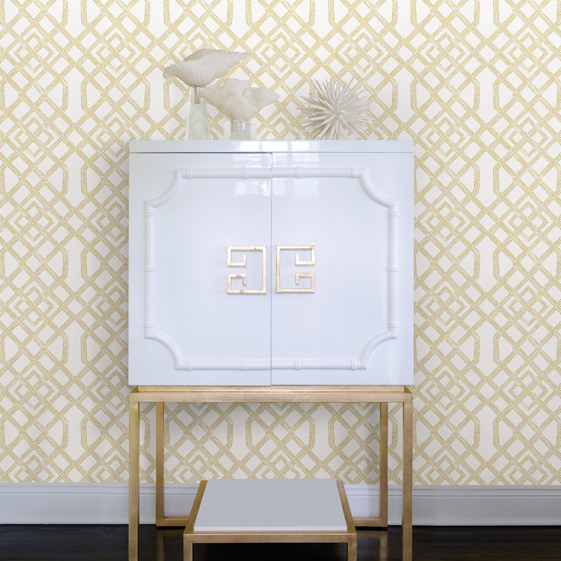 Rouleau de papier peint L 33 pi x l 20,5 po Rivas Trellis, Beige