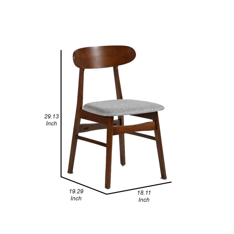 Chaise d'appoint en bois massif Lucho, Gris / brun foncé