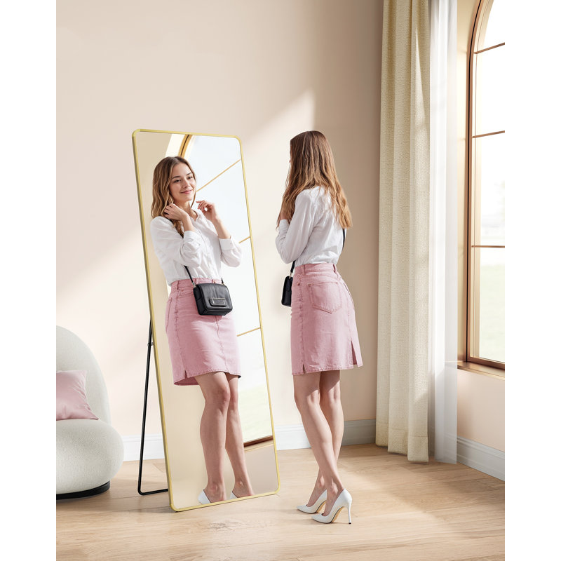 Rectangle Floor Mirror, Beige