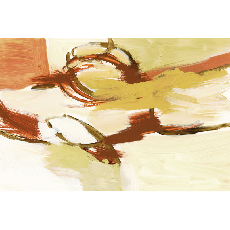 Saffron And Sienna II - Painting, 81 cm H x 122 cm W, Black Floater Frame