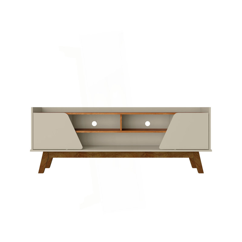 Meuble télé contemporain, L 62,99 po, Griege/Natural