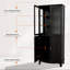 Ellerby 72" Freestanding Kitchen Pantry with Glass Doors and Adjustable Shelves-482787057
