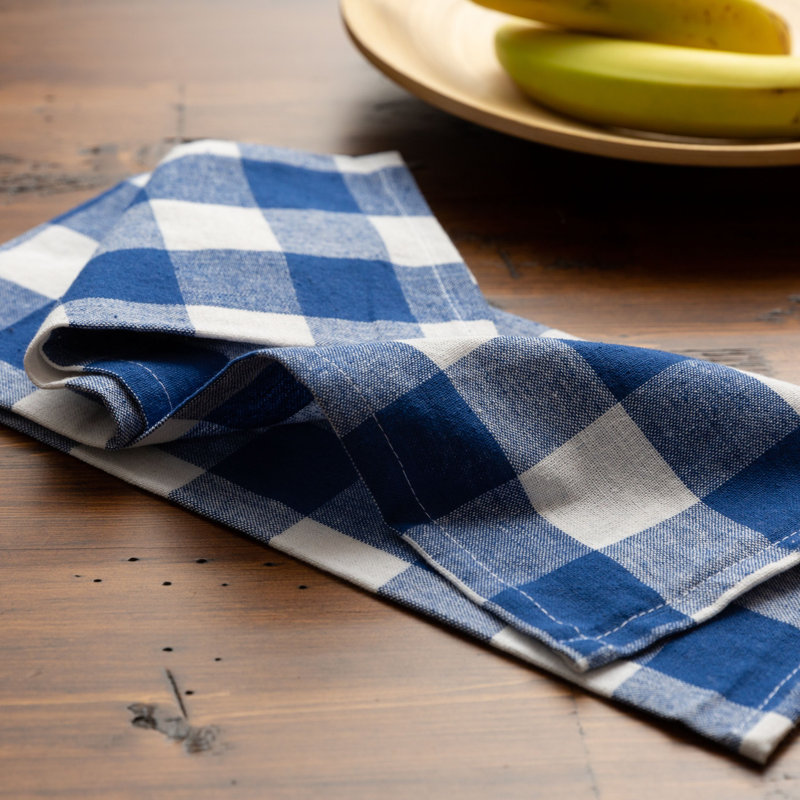 Torchon Country Check, Bleu / blanc