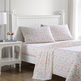 Laura Ashley Delphine 2-Piece Pink Cotton Twin Comforter Set