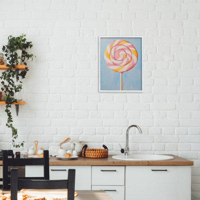 Sucette avec giclée encadrée rose et orange, design par The Prints Vibe