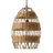 12.75"W 1-Light Okmulgee Rattan and Metal Pendant