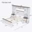 Lit plateforme en bois avec bibliothèque de chevet et tablette de rangement One-in-All 2-2048744105