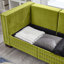 Canapé moderne pour salon avec accoudoirs carrés et décoration clous argentés-1110737974