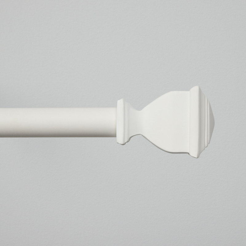 Exclusive Home Napoleon 1" Curtain Rod and Coordinating Finial Set, Matte Black, 36” – 72”