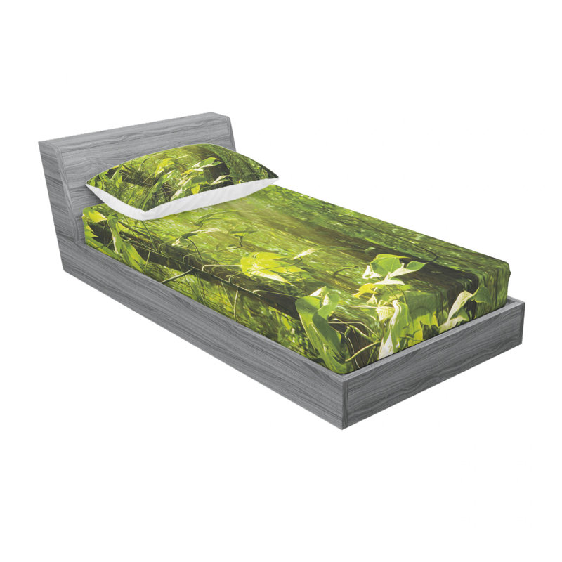Microfiber Floral Sheet Set, Twin XL Sheet Set with Fitted Sheet