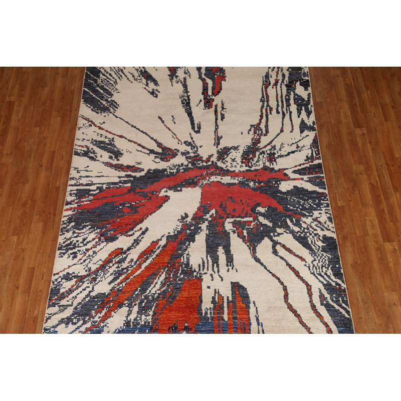 One-of-a-Kind 6'5'' X 9'8'' New Age Wool Area Rug in Ivory