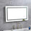 Miroir de salle de bain 32 po x 20 po à DEL avec façade et rétroéclairage, miroir de meuble-lavabo mural, anti-buée, mémoire, 3 couleurs, réglable en continu