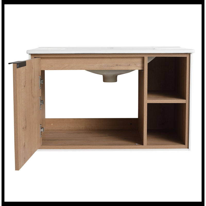 Adontae 30.00'' Single Bathroom Vanity with Ceramic Top