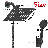 8''Black High Pressure Rainfall Shower Head Combo with 3 Settings Handheld Spray-125199300