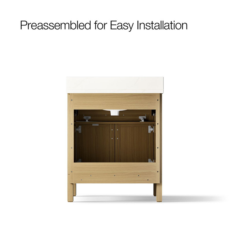 31" Single Bathroom Vanity Set, White, Light Oak, 31"