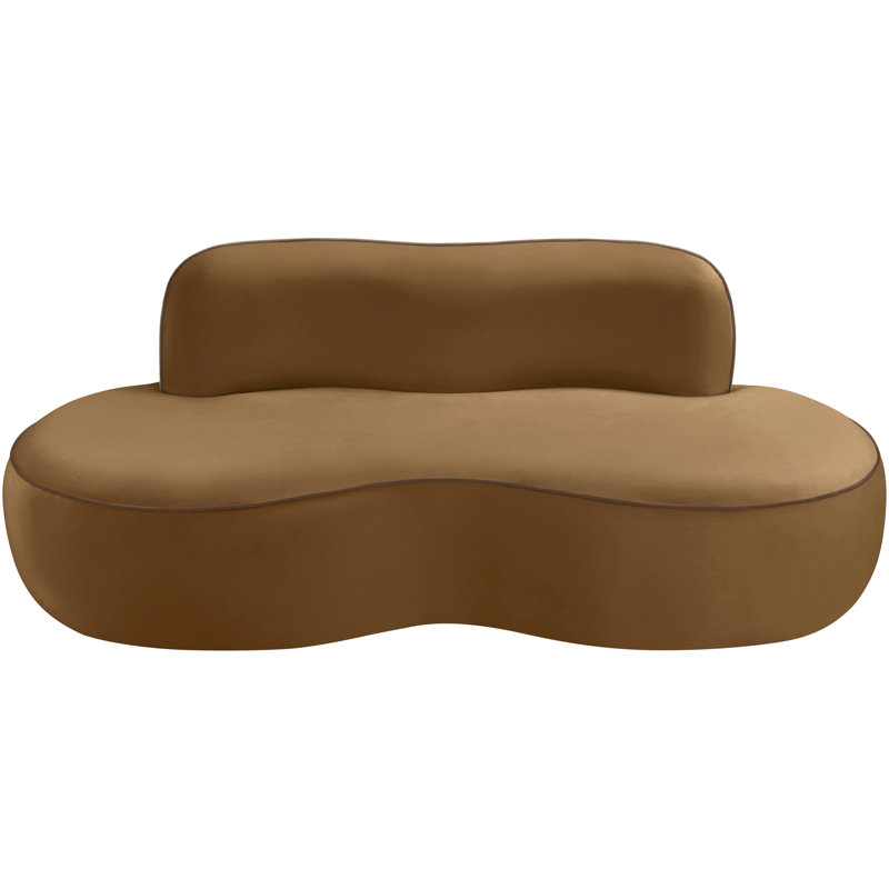 Causeuse rembourrée en velours 77 po Swerve, Velours selle