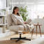 Swivel Office Chair, Wide Cloud-like Seat, 113kg Capacity & Pet-friendly Fabric-1224733428