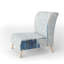 Fauteuil de chambre rembourré Blue Damask Feather