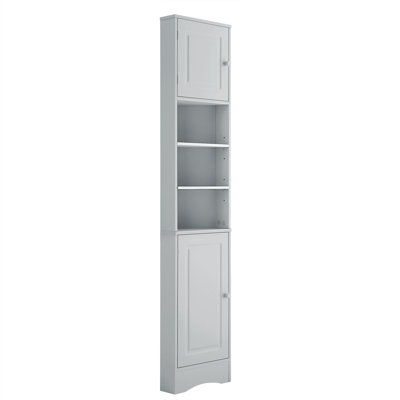 Armoire de rangement multi-fonctionnelle avec deux portes et tablettes réglables, tablette ouverte