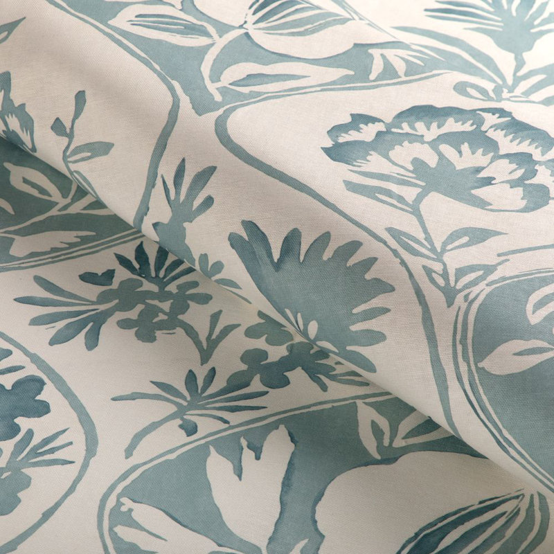 Calathea Print, Teal/Beige