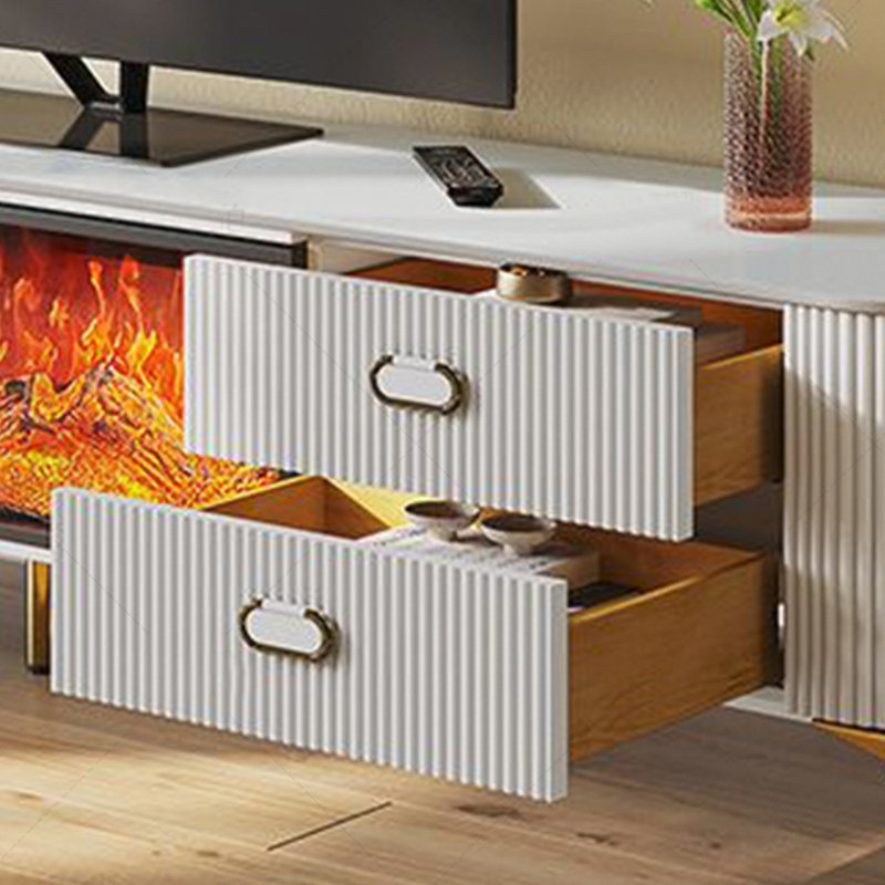 Simulated flame electronic fireplace TV stand