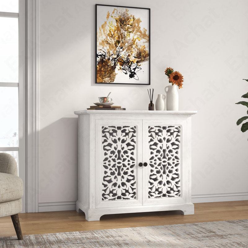 Vintage Carved Sideboard Cabinet - Multi-Space Storage For Kitchen & Living Room
