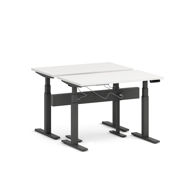 Bureau pour 2 perches Series L Series, Charbon / Blanc, H 50,5 po x l 58 po x P 47,25 po