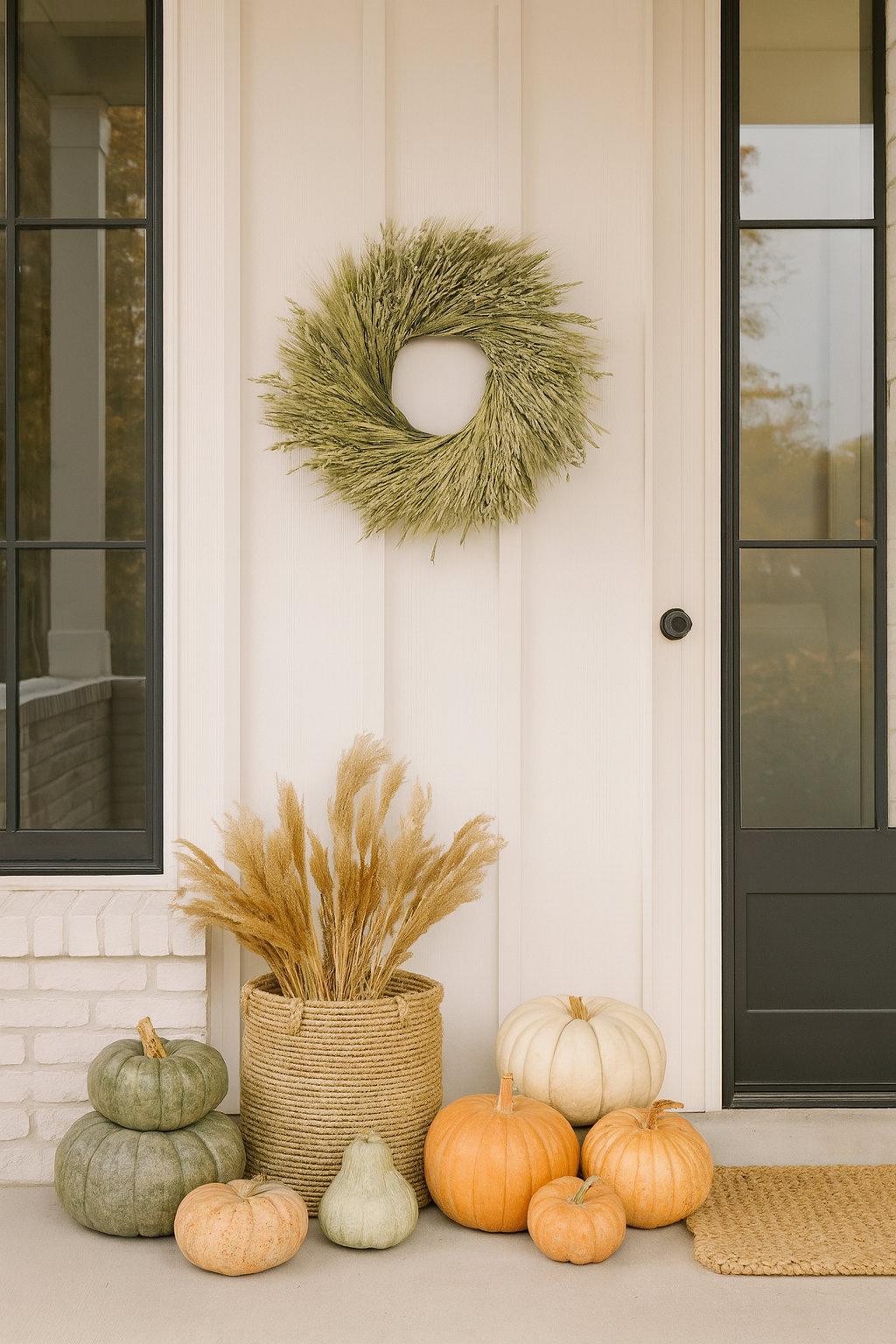 Handcrafted Wheat Wreath, 26" H x 26" W x 6" D