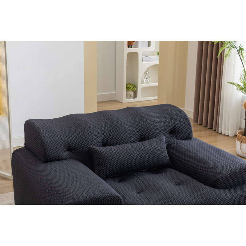 Boneless Large Size 1 Seater Sofa, Dark Gray Foam