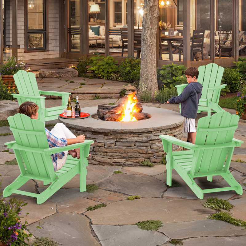 Wolak Foldable Outdoor Adirondack Chair, Mint