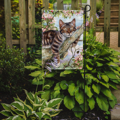 Drapeau de jardin en polyester Sleepy Cat par Debbie Cook