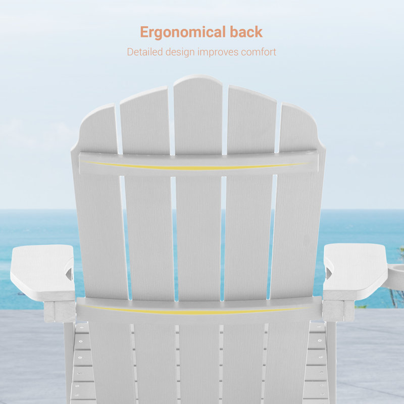 Chaise Adirondack pliante en plastique Sheredan, Blanc