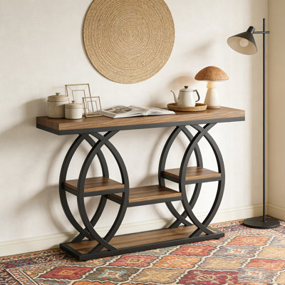 4-Tier Sofa Table Entryway Table with Storage Shelves