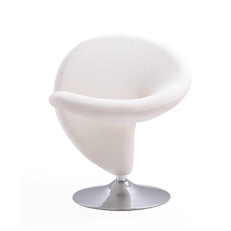 Edinburg Upholstered Swivel Accent Chair, Cream