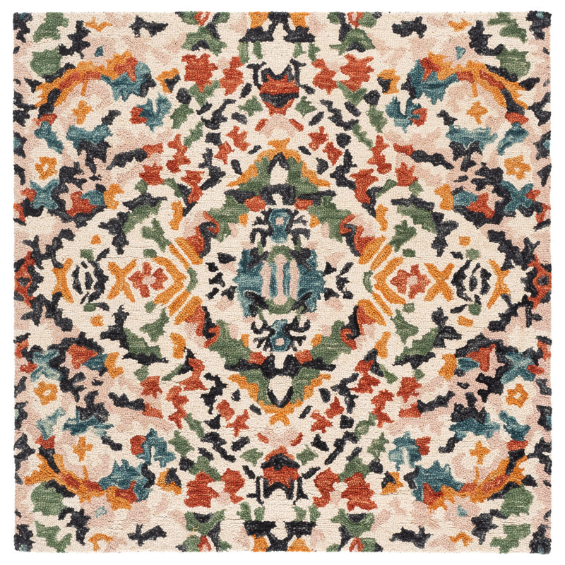 Hand Tufted Wool;Cotton Abstract Indoor Rug, Square 5'