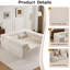 Canapé à compression Mahjong, canapé-lit convertible au sol, canapé modulaire modulaire désossé DIY, aucun assemblage requis, tissu polaire circulaire, surdimensionné à 4 places avec 4 coussins, blanc-698746956