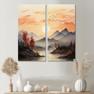 «Afrique Serengeti Sunset II», reproduction d'art sur toile surdimensionnée en Afrique